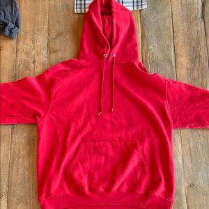Champion Blank Red Men's Hoodie Size L